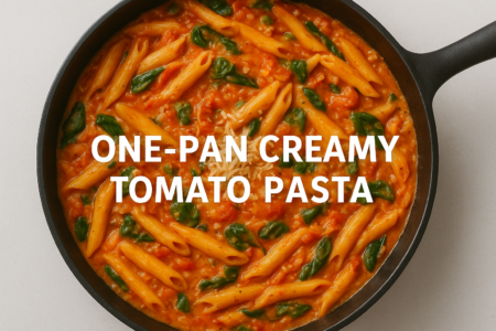 One-Pan Creamy Tomato Pasta (No Boiling Needed!)